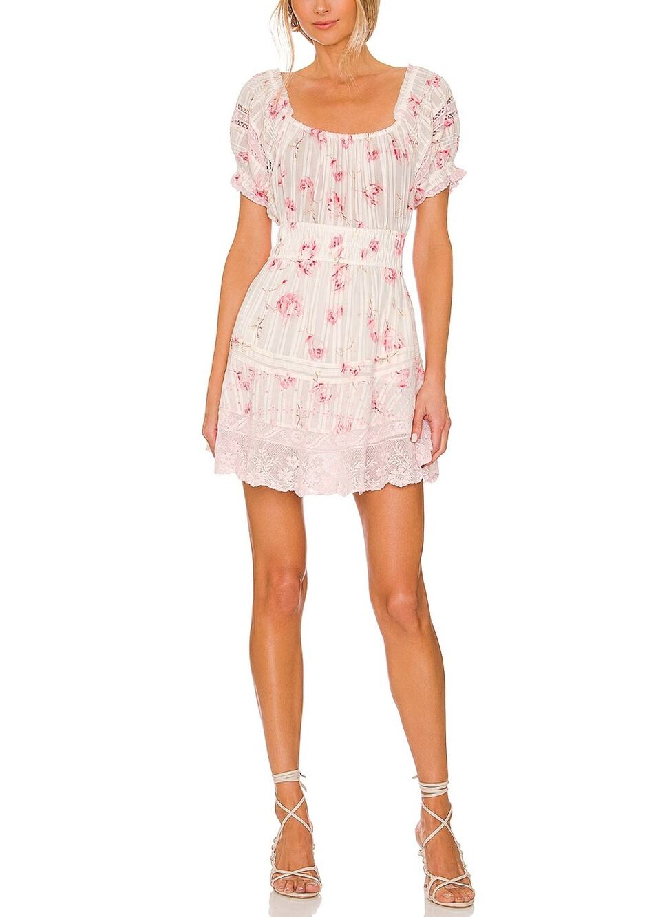 LoveShackFancy Floral Cherry Soda Lilium Mini Dress Size XS
